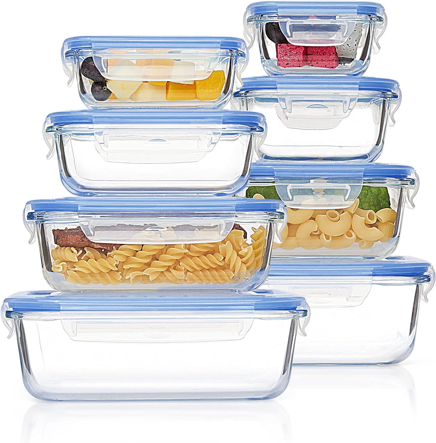 Elevate Your Meal Prep with the 8 Pack Glass Food Storage Containers - Airtight, Versatile, and Dishwasher Safe!