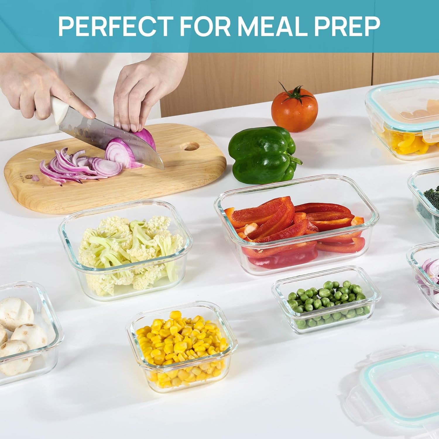 Elevate Your Meal Prep with the 8 Pack Glass Food Storage Containers - Airtight, Versatile, and Dishwasher Safe!