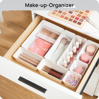 Transform Your Space with 25 PCS Versatile Plastic Drawer Organizers - Perfect for Makeup, Kitchen Utensils, Office Supplies, and More!