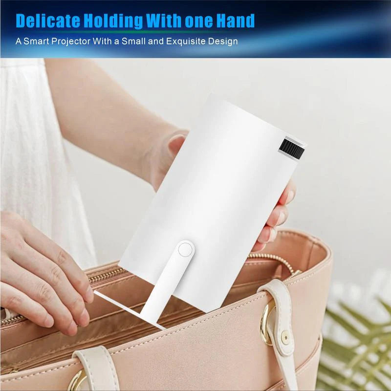 Portable Android WiFi and Bluetooth-Compatible Projector with Remote Control for Home Theater, Outdoor, Office, and Bedroom Use