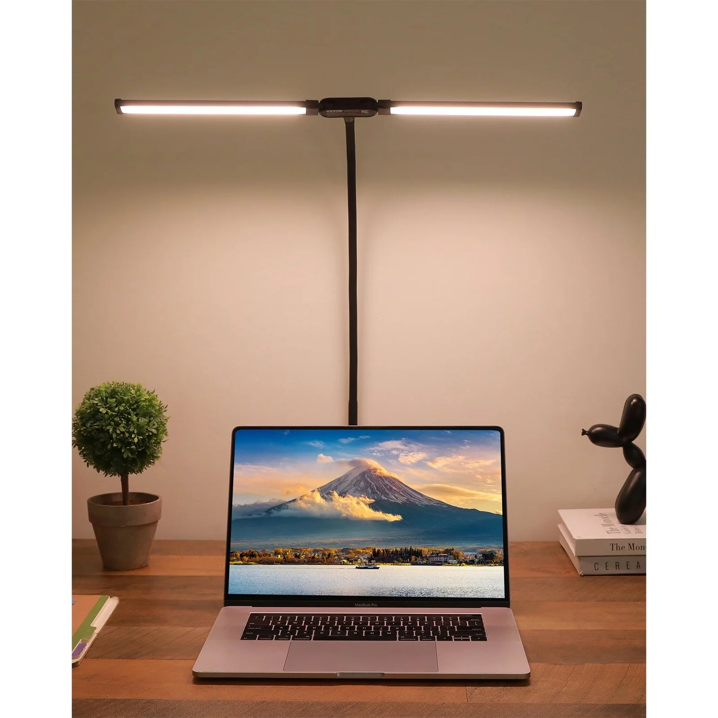 LED Desk Lamp with Clamp and Dual Adjustable Gooseneck Heads