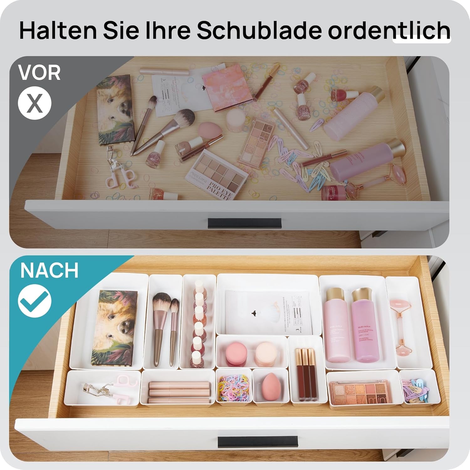 Transform Your Space with 25 PCS Versatile Plastic Drawer Organizers - Perfect for Makeup, Kitchen Utensils, Office Supplies, and More!