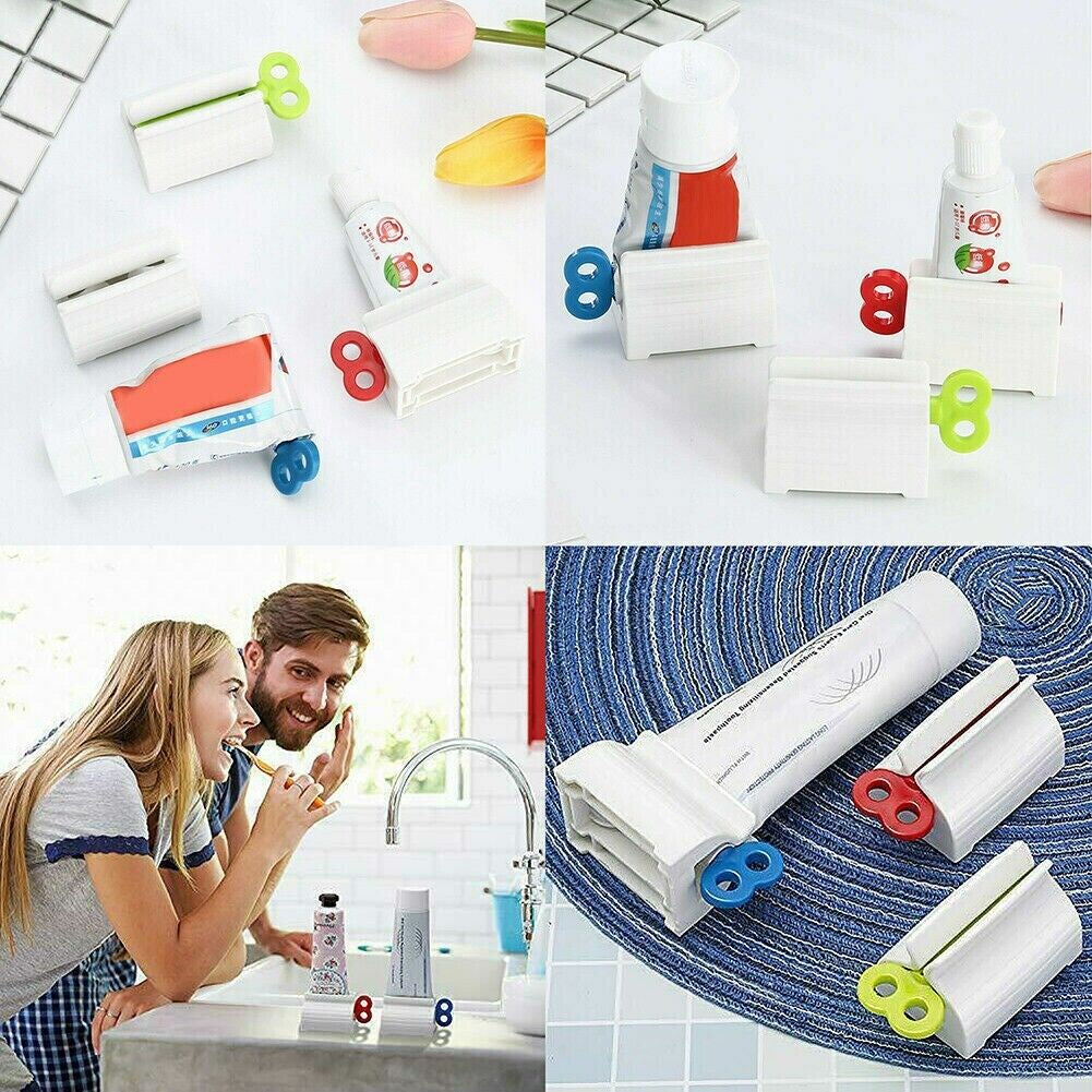 6-Pack Toothpaste Squeezer Stand Dispenser for Bathroom Tubes