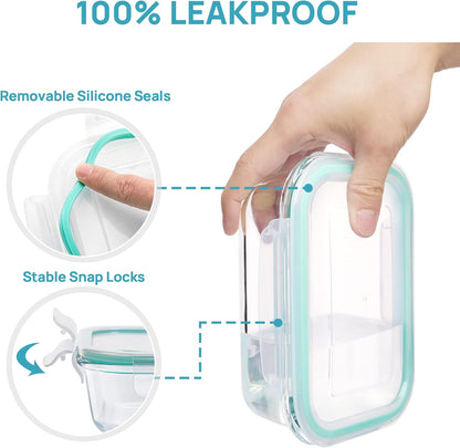 Elevate Your Meal Prep with the 8 Pack Glass Food Storage Containers - Airtight, Versatile, and Dishwasher Safe!