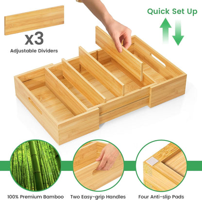 Transform Your Kitchen with Our Expandable Bamboo Lid Organizer – Adjustable Dividers for Perfect Storage Solutions