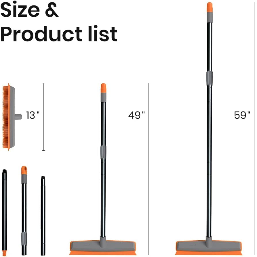 FlexForce Pro: Say goodbye to pet hair! 🐾✨ Check out our Rubber Broom with Squeegee – perfect for carpets, hardwood, and tile cleaning! 