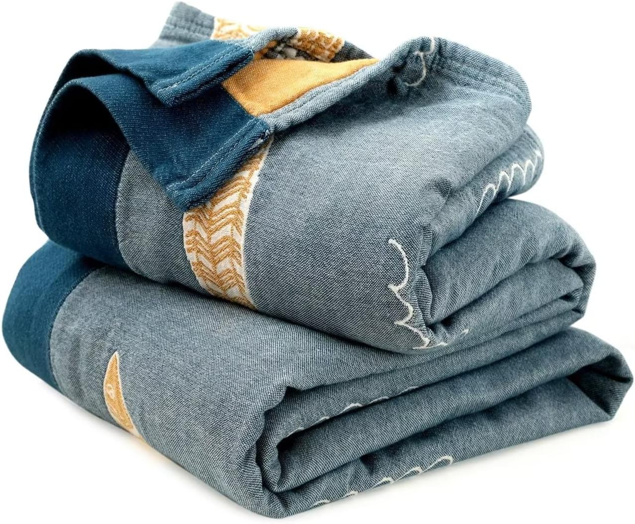 Chic Boho Cotton Throw Blanket - Ultra Soft, Lightweight, and Reversible Floral Bird Design for All Seasons - Perfect for Sofa, Couch, or Bed Decor