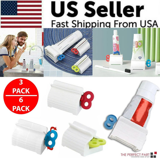 6-Pack Toothpaste Squeezer Stand Dispenser for Bathroom Tubes