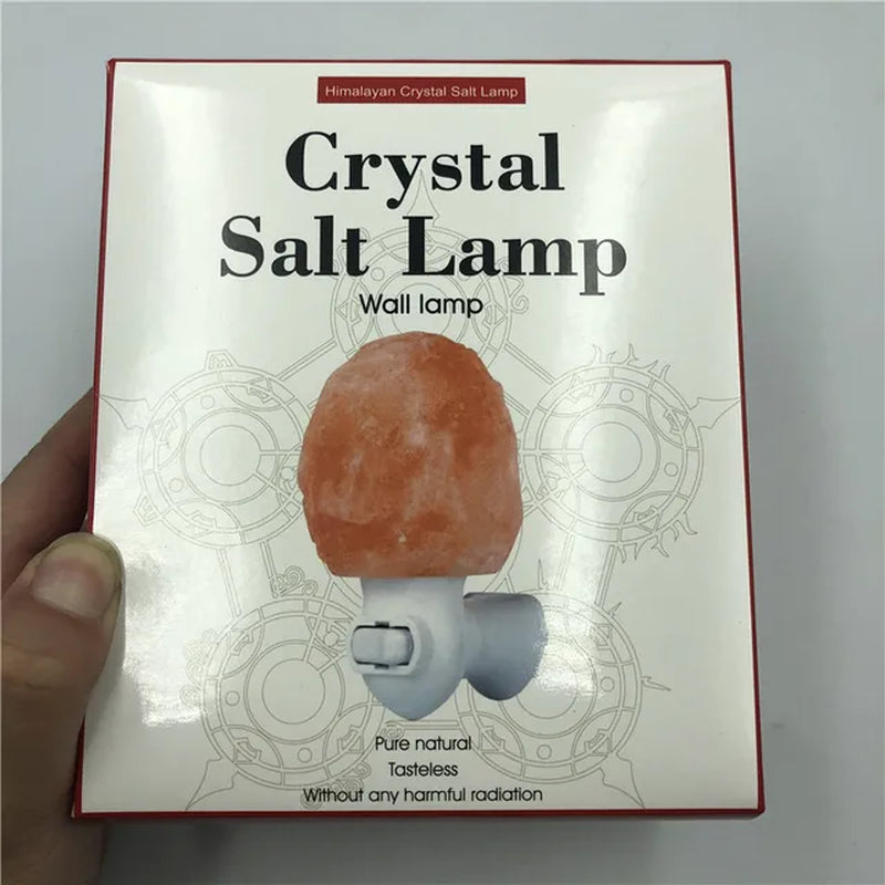 Himalayan Salt Lamp - Hand-Carved Natural Crystal Night Light for Home Décor and Air Purification, Plug-In with Warm White Light and Negative Ion Release