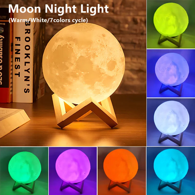LED Moon and Galaxy Book Light - Ideal Birthday Gift for Children, Perfect for Bedroom Decoration and Indoor Lighting
