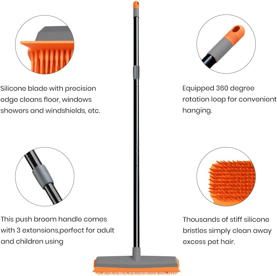 FlexForce Pro: Say goodbye to pet hair! 🐾✨ Check out our Rubber Broom with Squeegee – perfect for carpets, hardwood, and tile cleaning! 