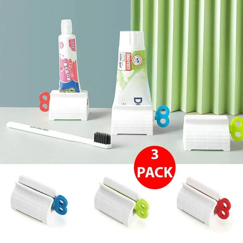 6-Pack Toothpaste Squeezer Stand Dispenser for Bathroom Tubes