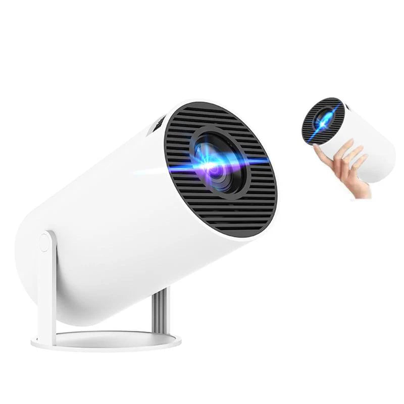 Portable Android WiFi and Bluetooth-Compatible Projector with Remote Control for Home Theater, Outdoor, Office, and Bedroom Use