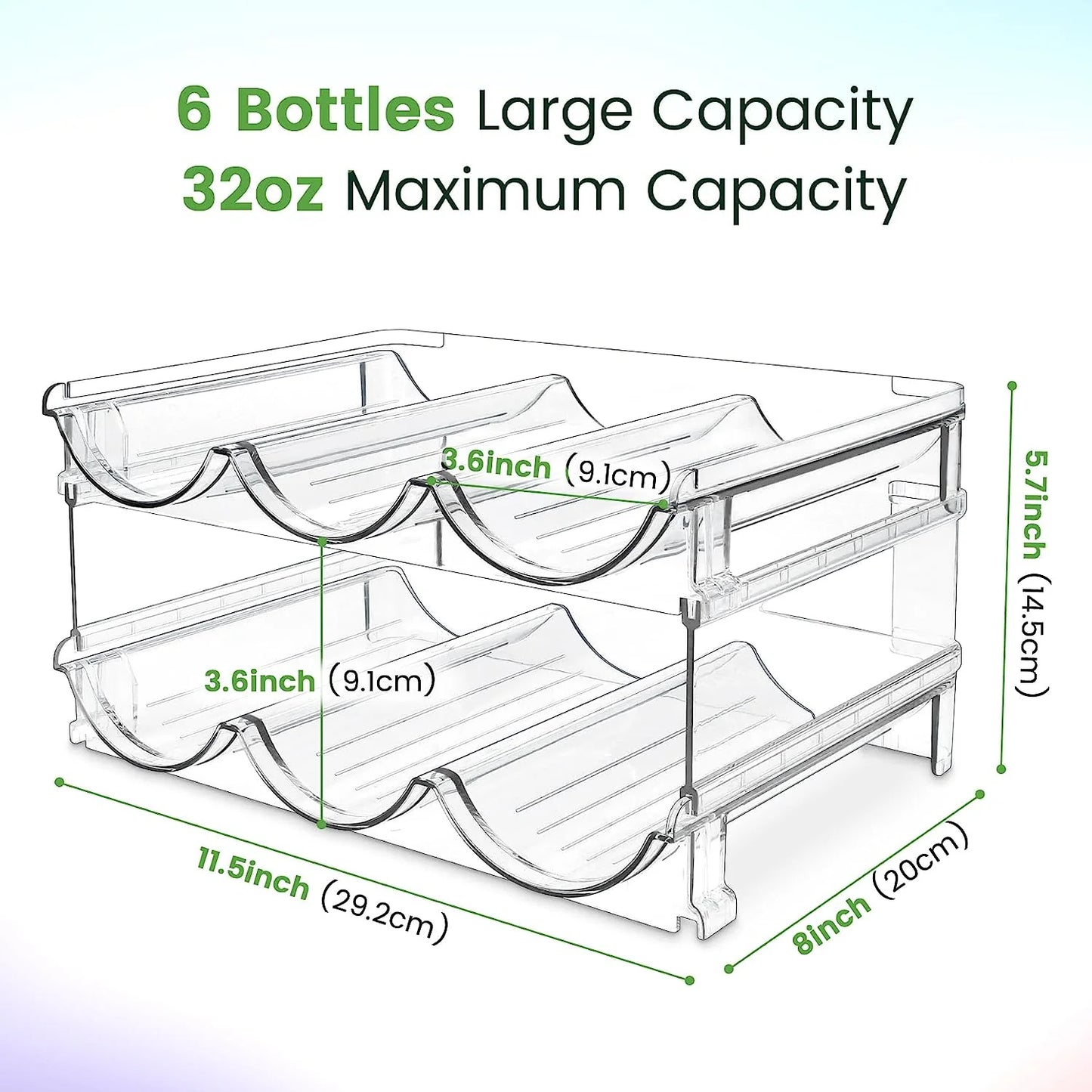 2-Pack Stackable Water Bottle Organizer for Efficient Cabinet Storage and Hydration Management