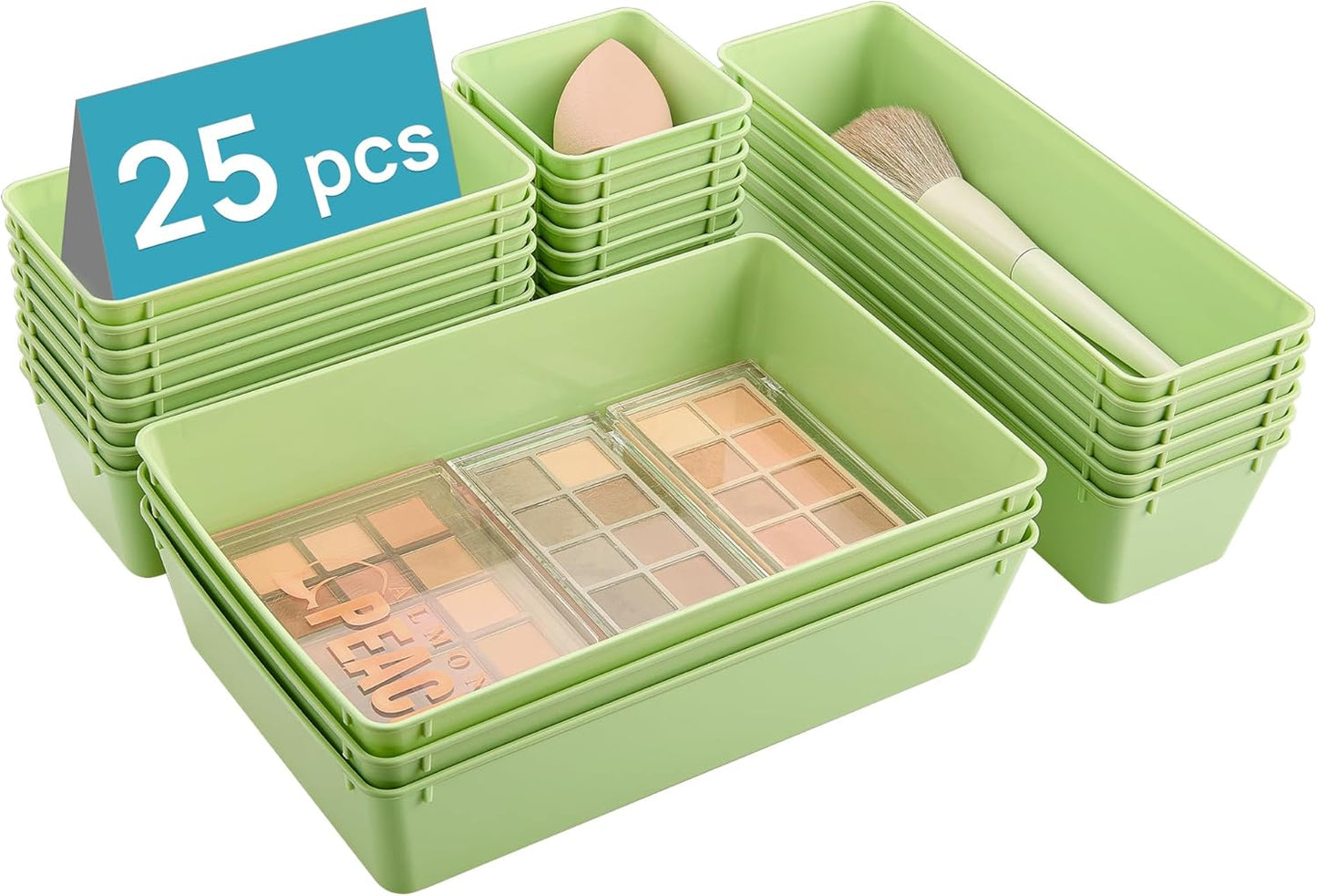 Transform Your Space with 25 PCS Versatile Plastic Drawer Organizers - Perfect for Makeup, Kitchen Utensils, Office Supplies, and More!