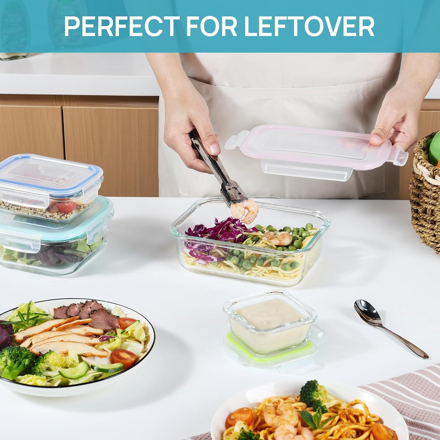 Elevate Your Meal Prep with the 8 Pack Glass Food Storage Containers - Airtight, Versatile, and Dishwasher Safe!