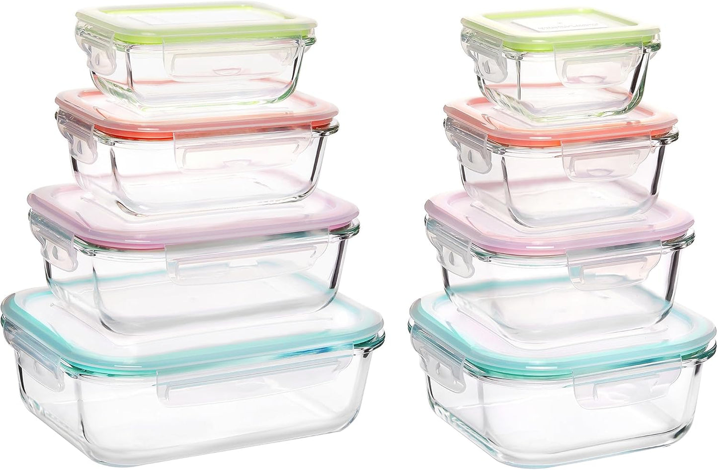 Elevate Your Meal Prep with the 8 Pack Glass Food Storage Containers - Airtight, Versatile, and Dishwasher Safe!